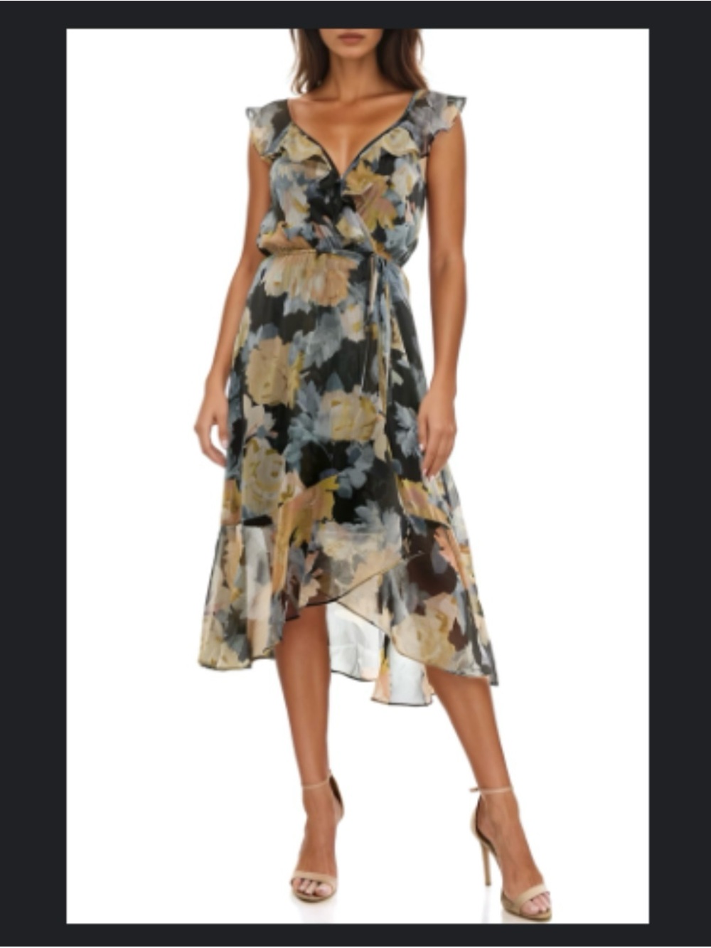 Socialite Black Floral Midi Dress